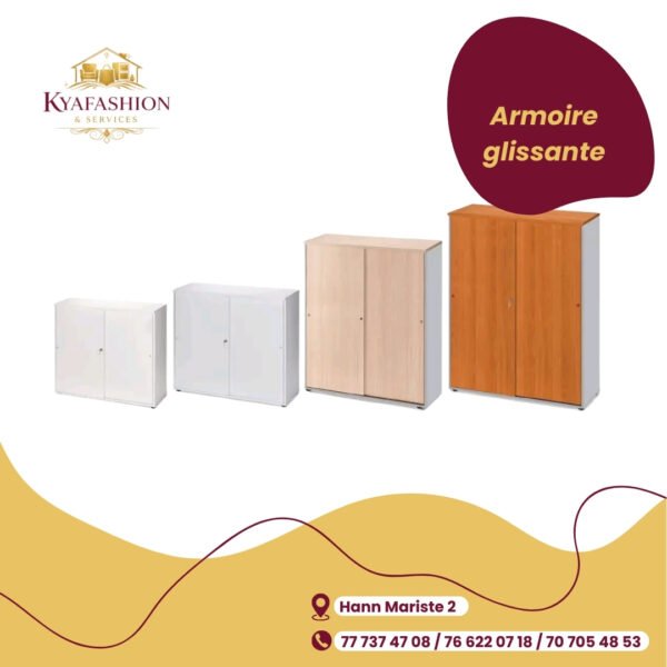 Armoires portes coulissantes blanc beige orange
