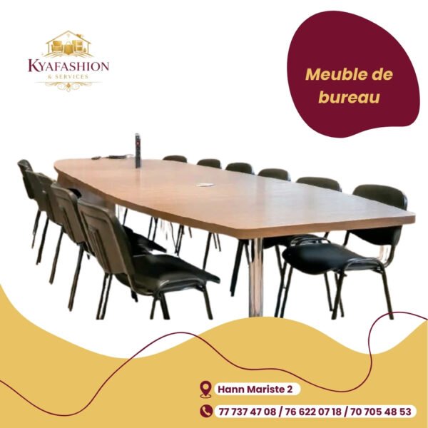 Table conference ovale 16 chaises multimedia