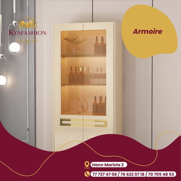 Armoire vitrine blanche portes verre