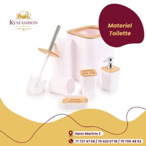 Accessoires salle de bain blanc bambou 6 pieces