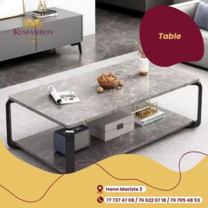 Table basse marbre gris rangement
