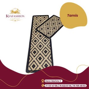 Tapis cuisine losanges ethniques beige noir