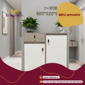 Armoire bicolore blanc bois 2 portes