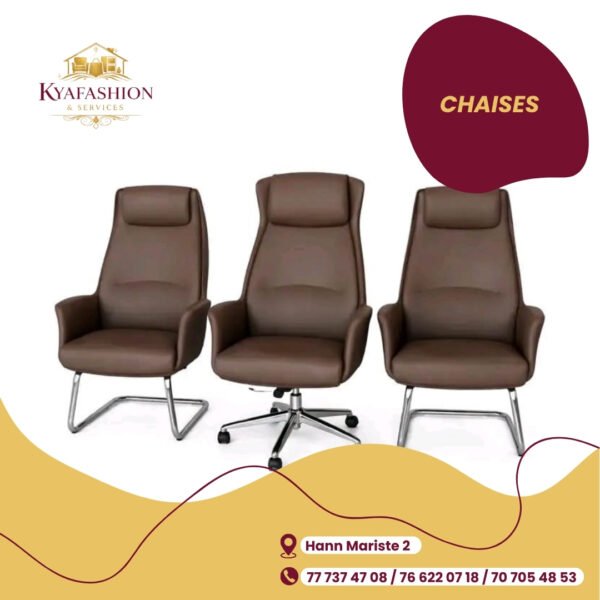 Chaises bureau marron lot 3 styles