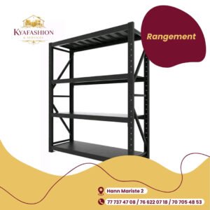 Etagere rangement metallique noir industriel