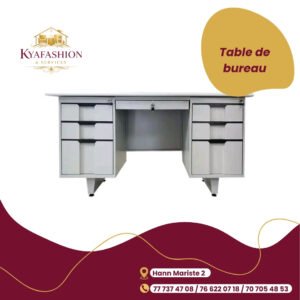 Bureau metallique gris 6 tiroirs