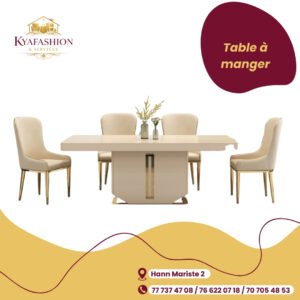 Table a manger beige moderne 6 chaises
