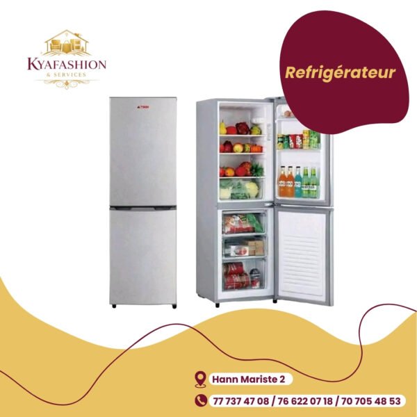 Refrigerateur combine argente Astech