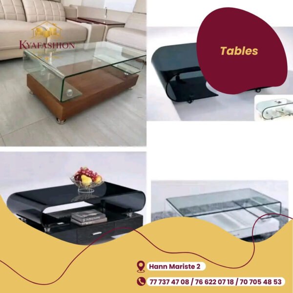 Tables basses verre bois assortiment