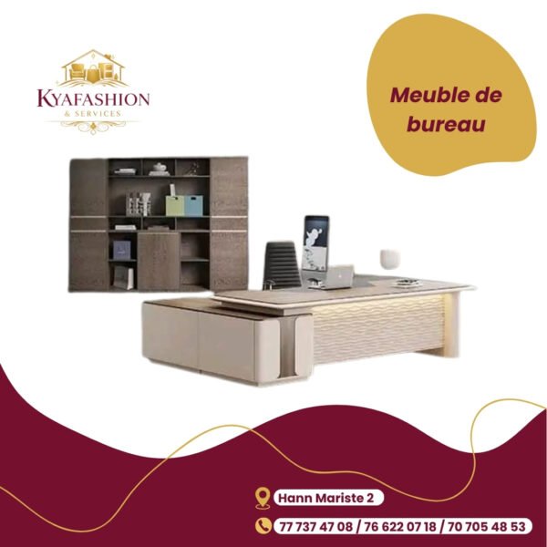 Bureau direction beige moderne bibliotheque