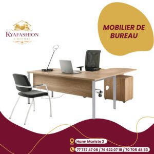 Bureau direction bois clair avec retour