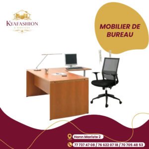 Bureau direction orange en L avec chaise