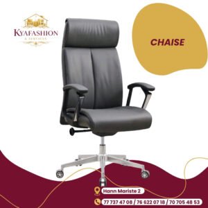 Chaise bureau ergonomique grise appui tete