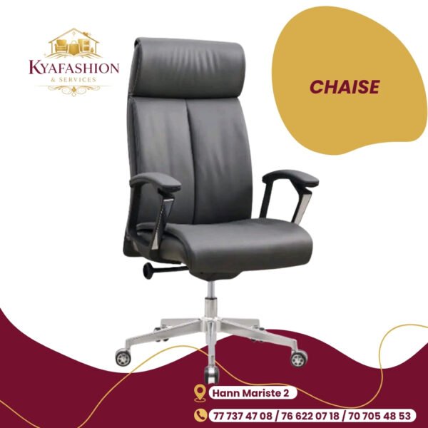 Chaise bureau ergonomique grise appui tete