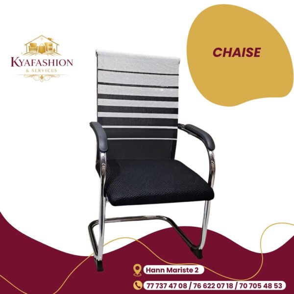 Chaise bureau mesh rayee noire blanche