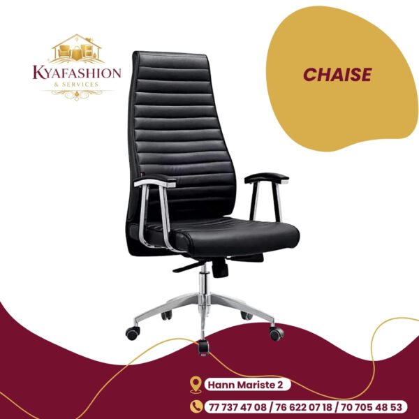 Chaise bureau noire cotes horizontales