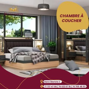 Chambre a coucher contemporaine bois fonce gris