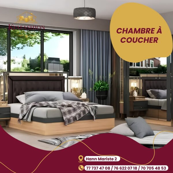 Chambre a coucher contemporaine bois fonce gris