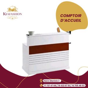 Comptoir accueil compact blanc marron