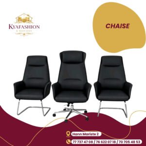 Ensemble fauteuils direction cuir noir