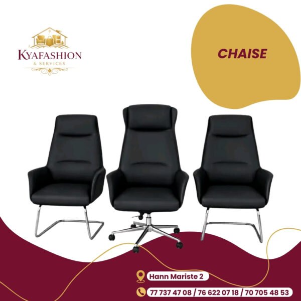 Ensemble fauteuils direction cuir noir