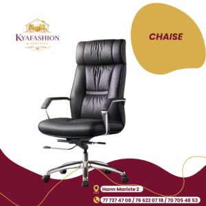 Fauteuil direction cuir noir dossier haut