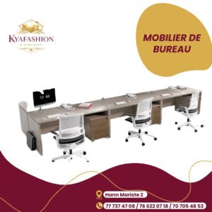 Poste travail collaboratif gris beige