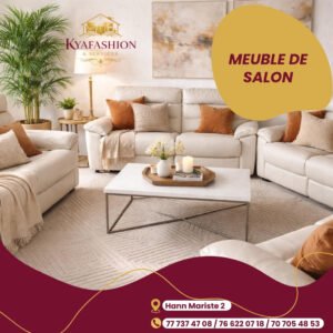 Salon complet beige coussins terracotta